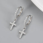 Zircon Cross Earrings