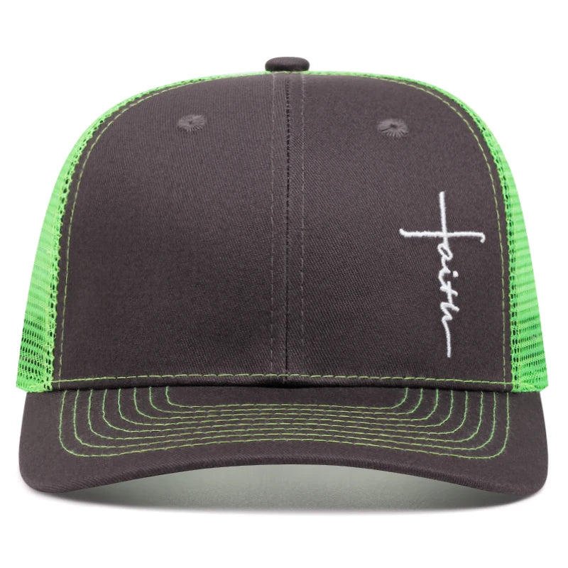 Cross Embroidery Trucker Cap