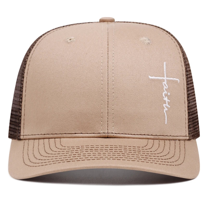 Cross Embroidery Trucker Cap