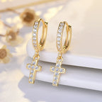 Zircon Cross Earrings