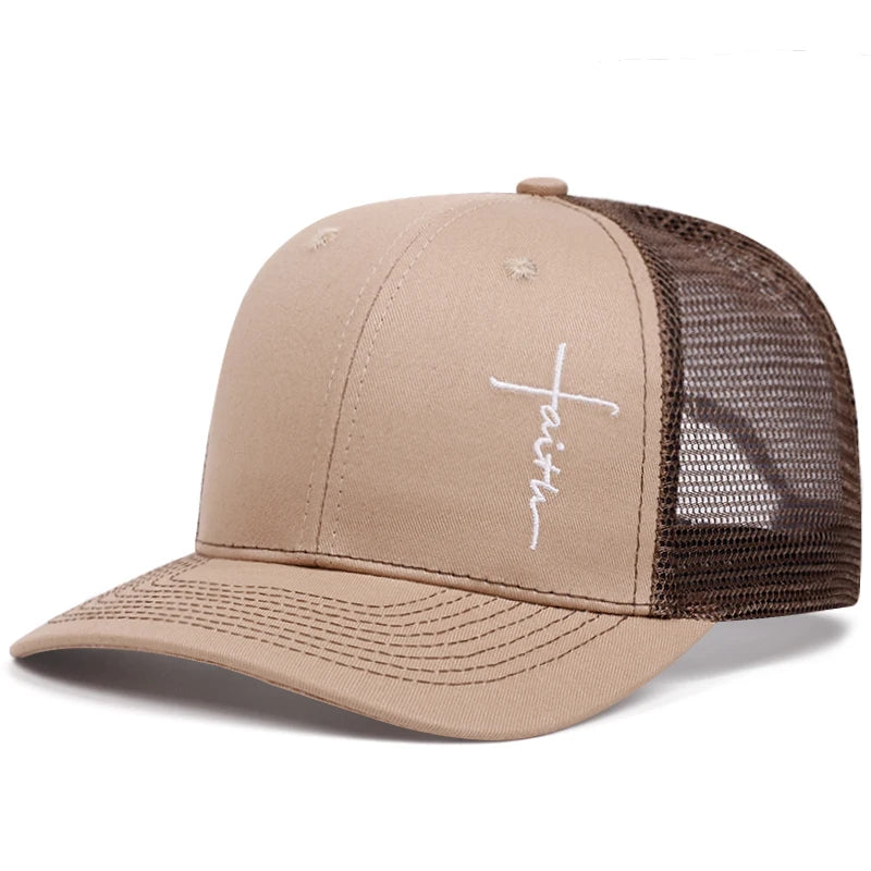 Cross Embroidery Trucker Cap