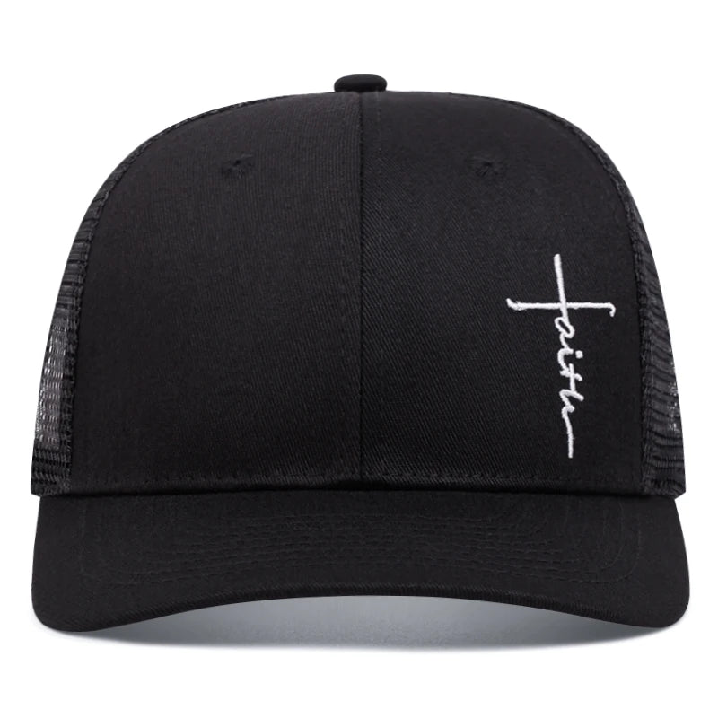 Cross Embroidery Trucker Cap