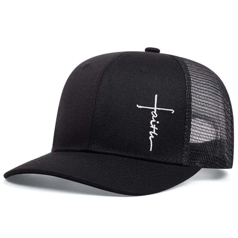 Cross Embroidery Trucker Cap