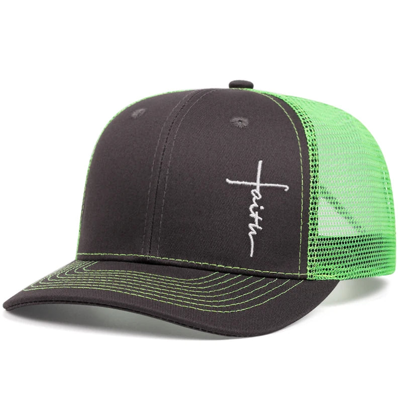 Cross Embroidery Trucker Cap