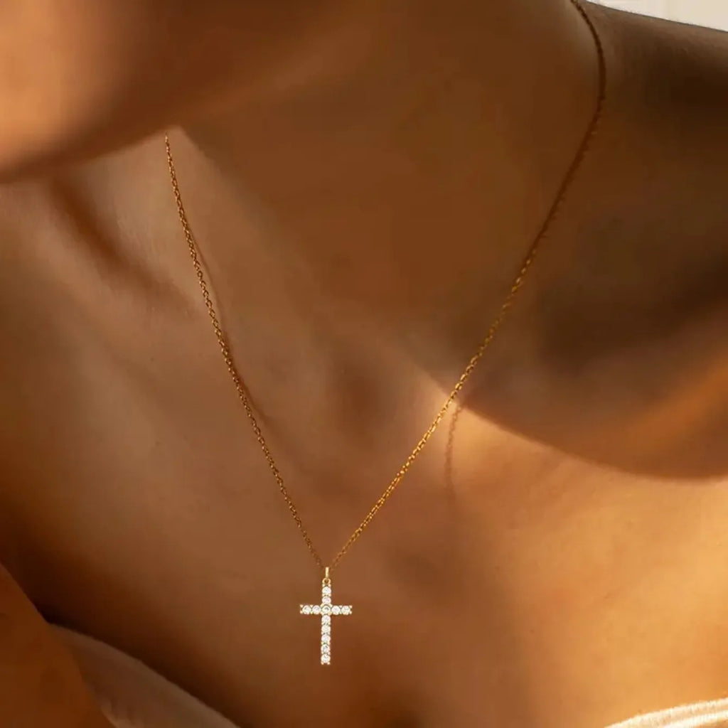 Crystal Cross Pendant Necklace
